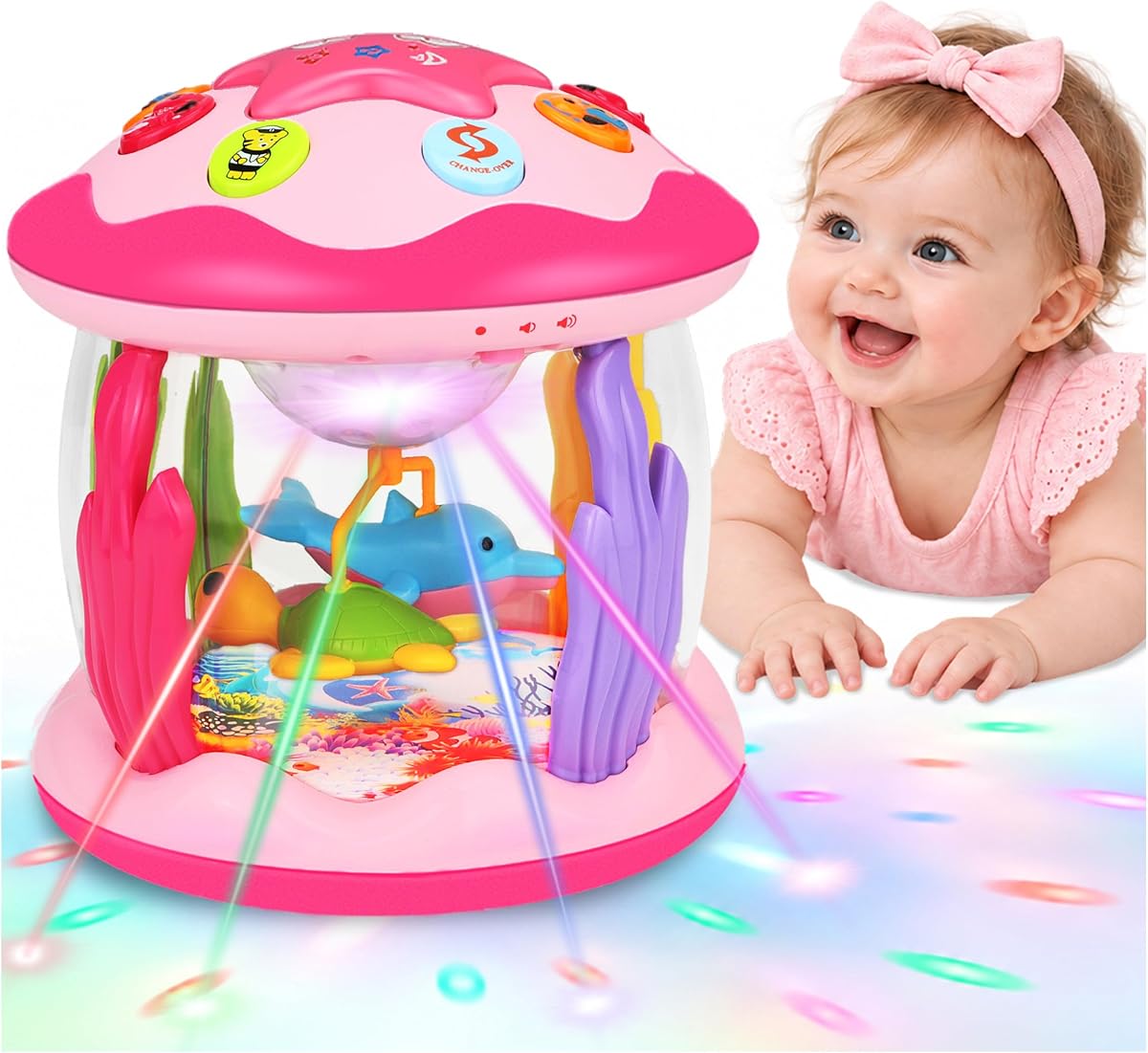 Rolling Ocean Projector with Nursery Rhymes and Night Light